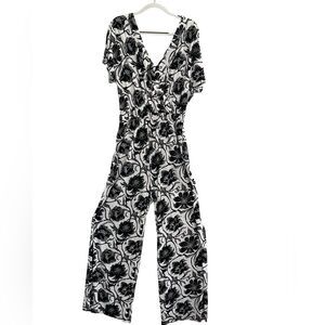 INC. Heritage Maxis Black and White Floral Jumpsuit